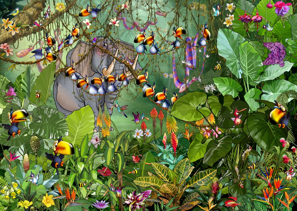 Ravensburger 061716 Cadre Puzzle Jungle habitants 24 pièces