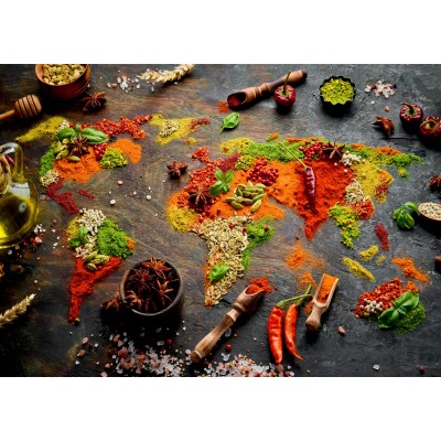 Puzzle Carte du Monde en Epices Enjoy-Puzzle-1461 1000 pièces Puzzles