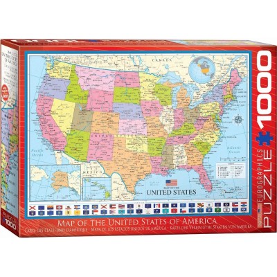 Puzzle Carte des Etats-Unis Eurographics-6000-0788 1000 pièces Puzzles