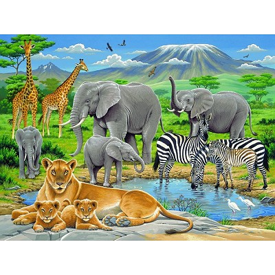 Puzzle Animaux de la jungle 100 pièces - 49x36 cm