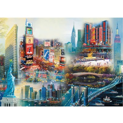 Trefl-20147 Puzzle en Bois - New York - Collage