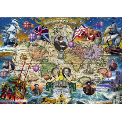 Alipson-Puzzle-50040 Les Grands Explorateurs du Monde