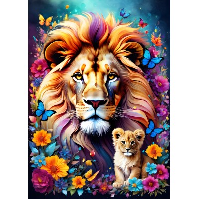 Alipson-Puzzle-50123 Lions - Maternal Love Collection