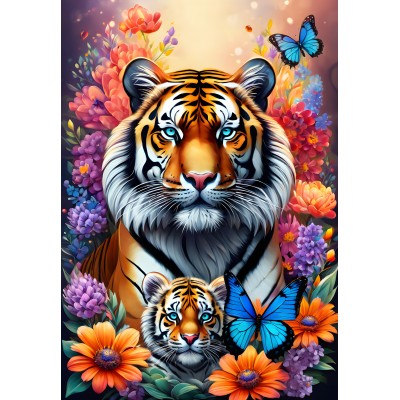 Alipson-Puzzle-F-50117 Tigres - Collection Amour Maternel