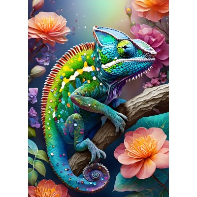Alipson-Puzzle-F-50173 Caméléon Coloré