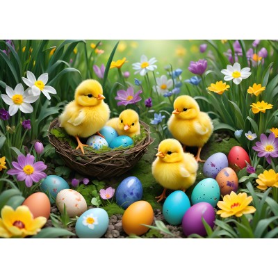 Alipson-Puzzle-F-50182 Poussins de Pâques