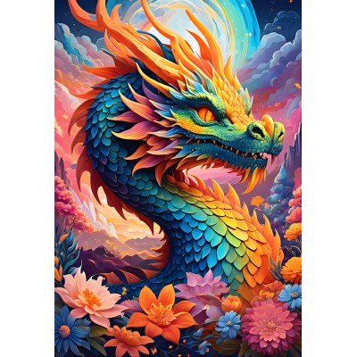 Alipson-Puzzle-F-50217 Dragon Coloré