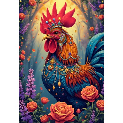 Alipson-Puzzle-F-50249 Le Jardin Secret du Coq