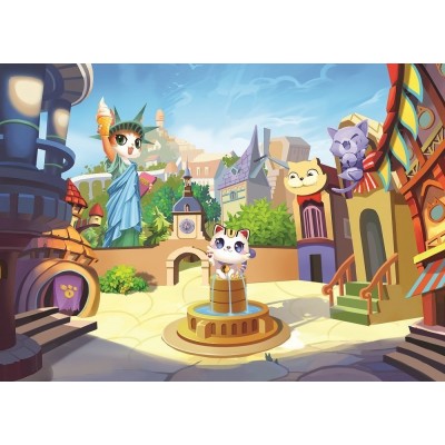 Art-Puzzle-4507 The Kitty Town