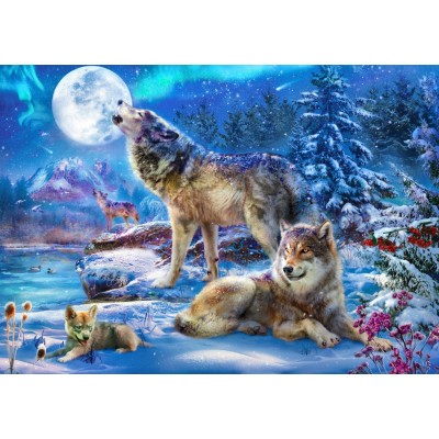 Bluebird-Puzzle-70147 Winter Wolf Family