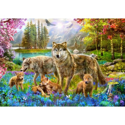 Bluebird-Puzzle-70195 Spring Wolf Family