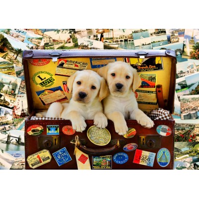 Bluebird-Puzzle-F-90063 Two Travel Puppies