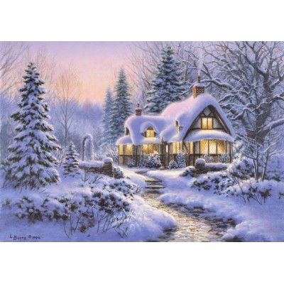 Bluebird-Puzzle-F-90109 Winter's Blanket Wouldbie Cottage