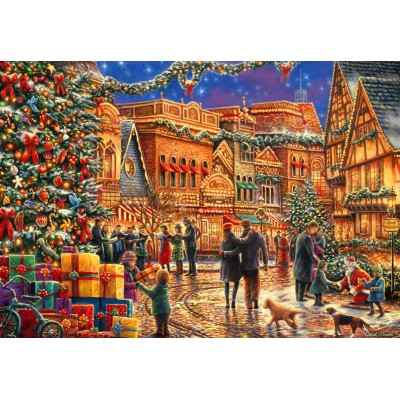 Bluebird-Puzzle-F-90349 Christmas at the Town Square