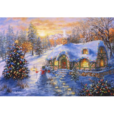 Bluebird-Puzzle-F-90352 Christmas Cottage