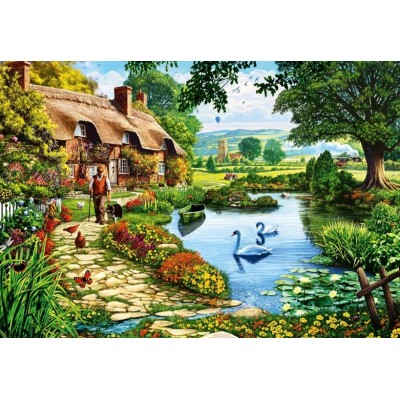 Bluebird-Puzzle-F-90551 Cottage by the Lake