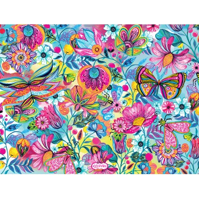 Bluebird-Puzzle-F-90793 Fleurs et Papillons