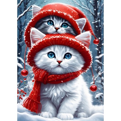 Bluebird-Puzzle-F-90802 Kitties in the Winter