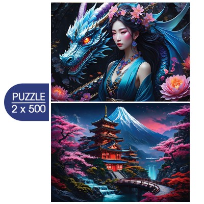 Bluebird-Puzzle-F-90950 2 Puzzles - Japan Spirit - Asia Collection