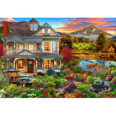Bluebird-Puzzle-F-90969 Jardin de Maison de Campagne