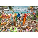Bluebird-Puzzle-F-91023 Chiens et Chats à la Plage