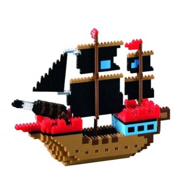 Brixies-58788 Nano Puzzle 3D - Bateau de Pirate (Level 4)