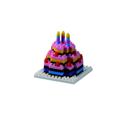 Brixies-58812 Nano Puzzle 3D - Carte Gâteau d'Anniversaire