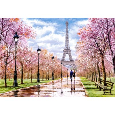 Castorland-104369 Romantic Walk in Paris