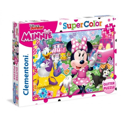 Clementoni-20146 Glitter Puzzle - Minnie