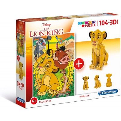 Clementoni-20158 The Lion King (Puzzle + Modèle 3D)