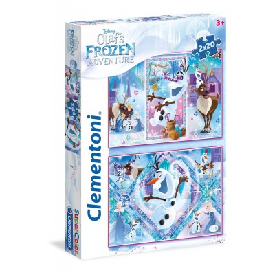 Clementoni-24752 2 Puzzles - La Reine des Neiges
