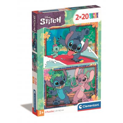 Clementoni-24809 2 Puzzles - Stitch