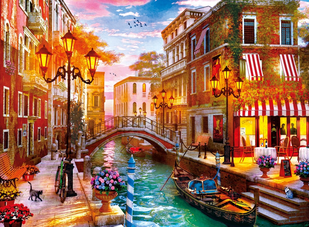 Puzzle 6000 pièces : Venise au coucher du soleil - Clementoni