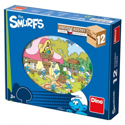 Dino-64123 Puzzle Cubes en Bois - Les Schtroumpfs