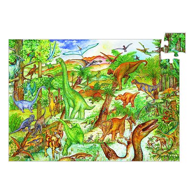 Djeco-07424 Poster et Livret - Découverte dinosaures