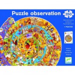 Djeco-07470 Puzzle 350 pièces rond - Puzzle observation : Histoire