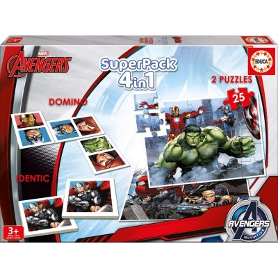 Educa-16692 Superpack 4 in 1 - Marvel Avengers