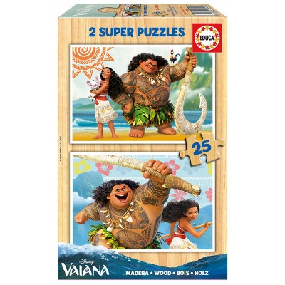 Educa-16949 2 Puzzles en Bois - Vaiana