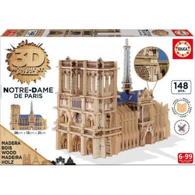 Educa-16974 Puzzle 3D en Bois - Notre Dame de Paris
