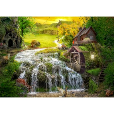 Enjoy-Puzzle-1608 A Log Cabin by the Magic Creek