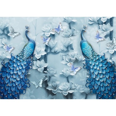 Enjoy-Puzzle-1623 Blue Peacocks