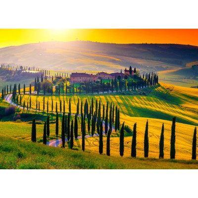 Enjoy-Puzzle-2082 Coucher de Soleil en Toscane