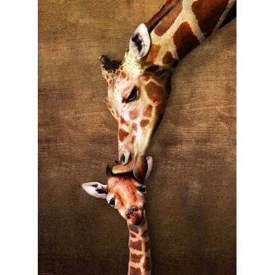 Eurographics-6000-0301 La maman girafe et son girafon
