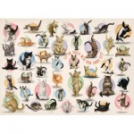 Eurographics-6500-0991 Pièces XXL - Familiy Puzzle: Yoga Kittens