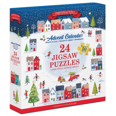 Eurographics-9924-5805 Calendrier de l'Avent - Ville de Noël - 24 Puzzles