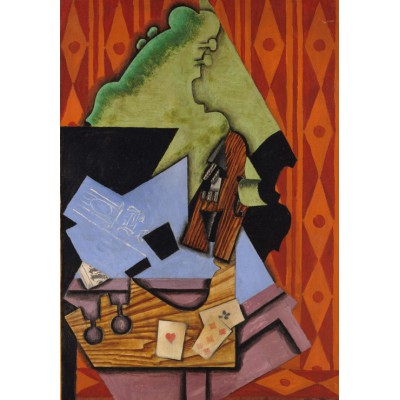 Grafika-F-30996 Juan Gris: Violon et Cartes à Jouer sur une Table, 1913