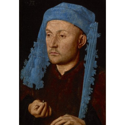 Grafika-F-31140 Jan van Eyck - Portrait of a Man with a Blue Chaperon, 1430-33