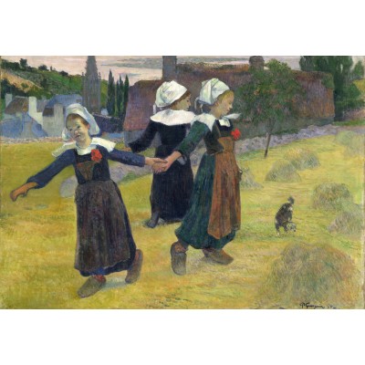 Grafika-F-31177 Gauguin Paul : Danse Bretonne des Filles à Pont Aven, 1888