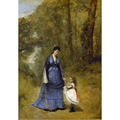 Grafika-F-31218 Jean-Baptiste-Camille Corot : Madame Stumpf et sa fille, 1872