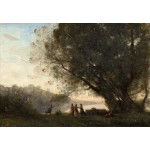 Grafika-F-31224 Jean-Baptiste-Camille Corot : Danse sous les Arbres au Bord du Lac, 1865-1870